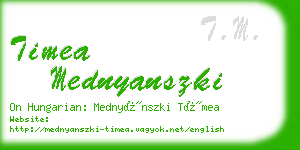 timea mednyanszki business card